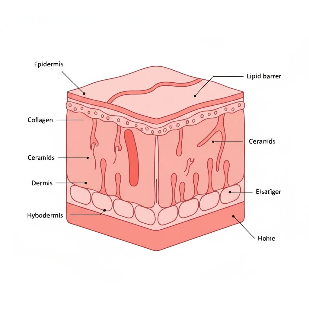 Hautschichten Biochemie Illustration
